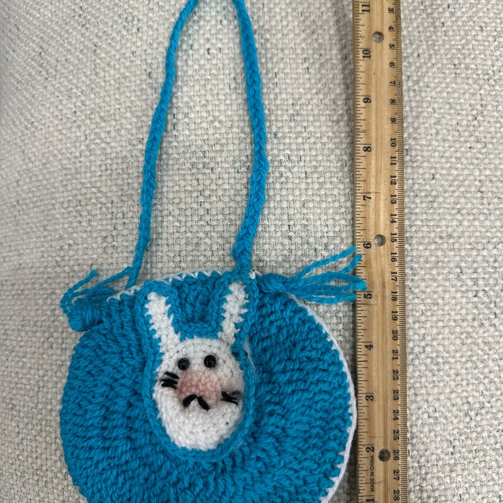 Handmade Blue and White Bunny Kids Bag